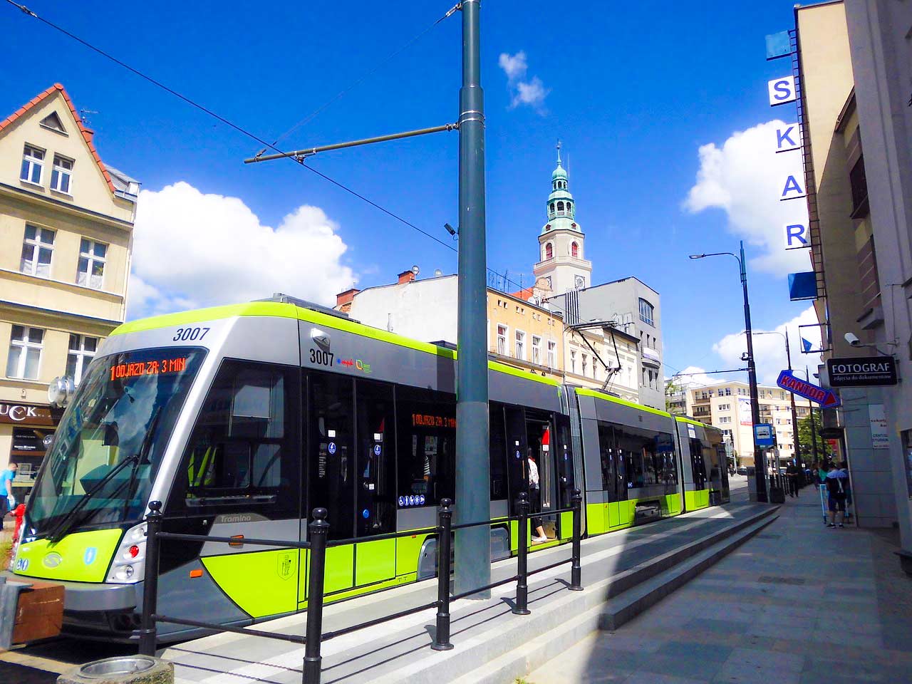 limonkowy tramwaj w Olsztynie